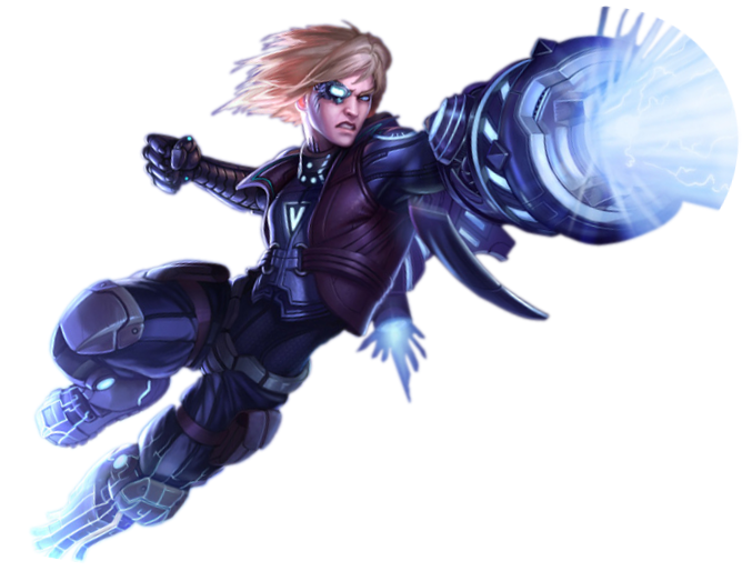 Futuristic League of Legends champion artwork